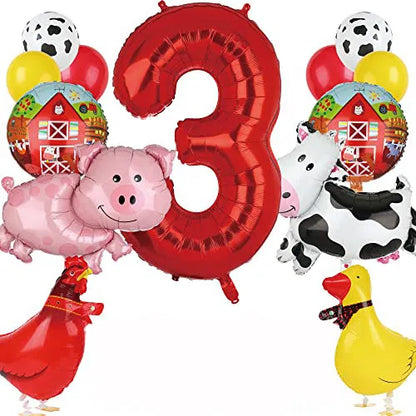 Farm Animals Tableware Plates Cups Napkins Tablecloth Farm Birthday Party Decor Birthday Banner Farm Animals Pig Cow Balloon