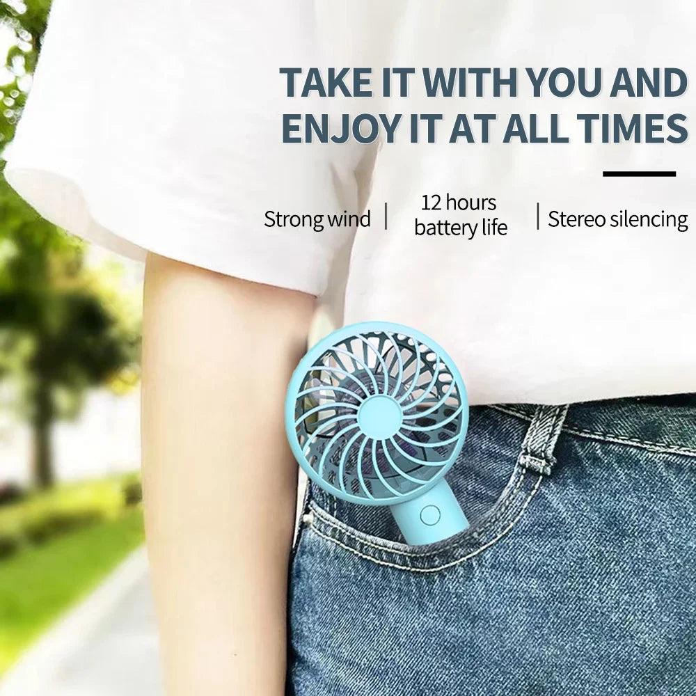 Mini Portable Fans Handheld USB Rechargeable Quiet Handheld Fans Air cooler Outdoor Travel Hand Fan ventilateur portable Fan