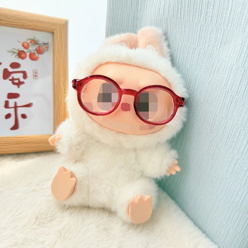 LABUBU 17cm Doll 6.5cm Transparent Glasses Stylish Sunglasses for 1/8 -1/4 BJD Doll Accessories