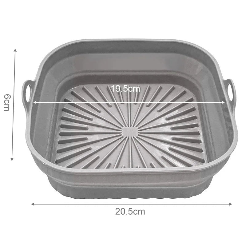 Foldable Air Fryer Silicone Liners Reusable Silicone Air Fryer Basket Food Safe Non Stick Air-Fryer Bakewa Kitchen Accessorie
