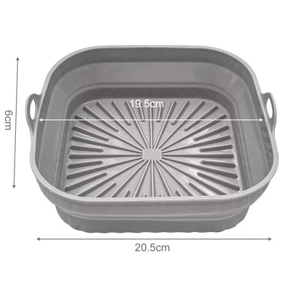 Foldable Air Fryer Silicone Liners Reusable Silicone Air Fryer Basket Food Safe Non Stick Air-Fryer Bakewa Kitchen Accessorie