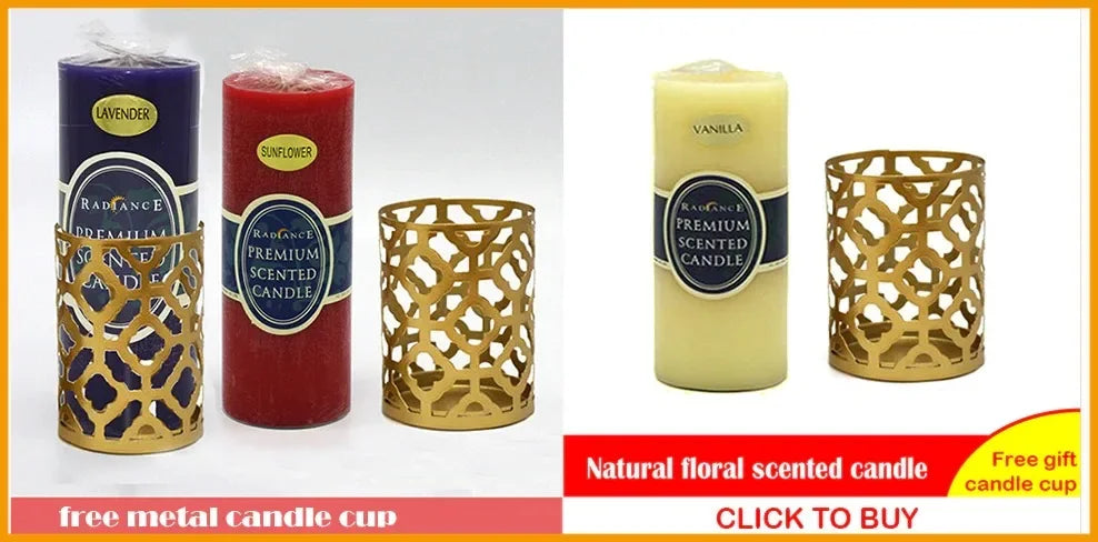 Flameless Pillar Candles Black Red Yellow Scented Candles Large Soy Wax Prayer Church Candles Aromatherapy
