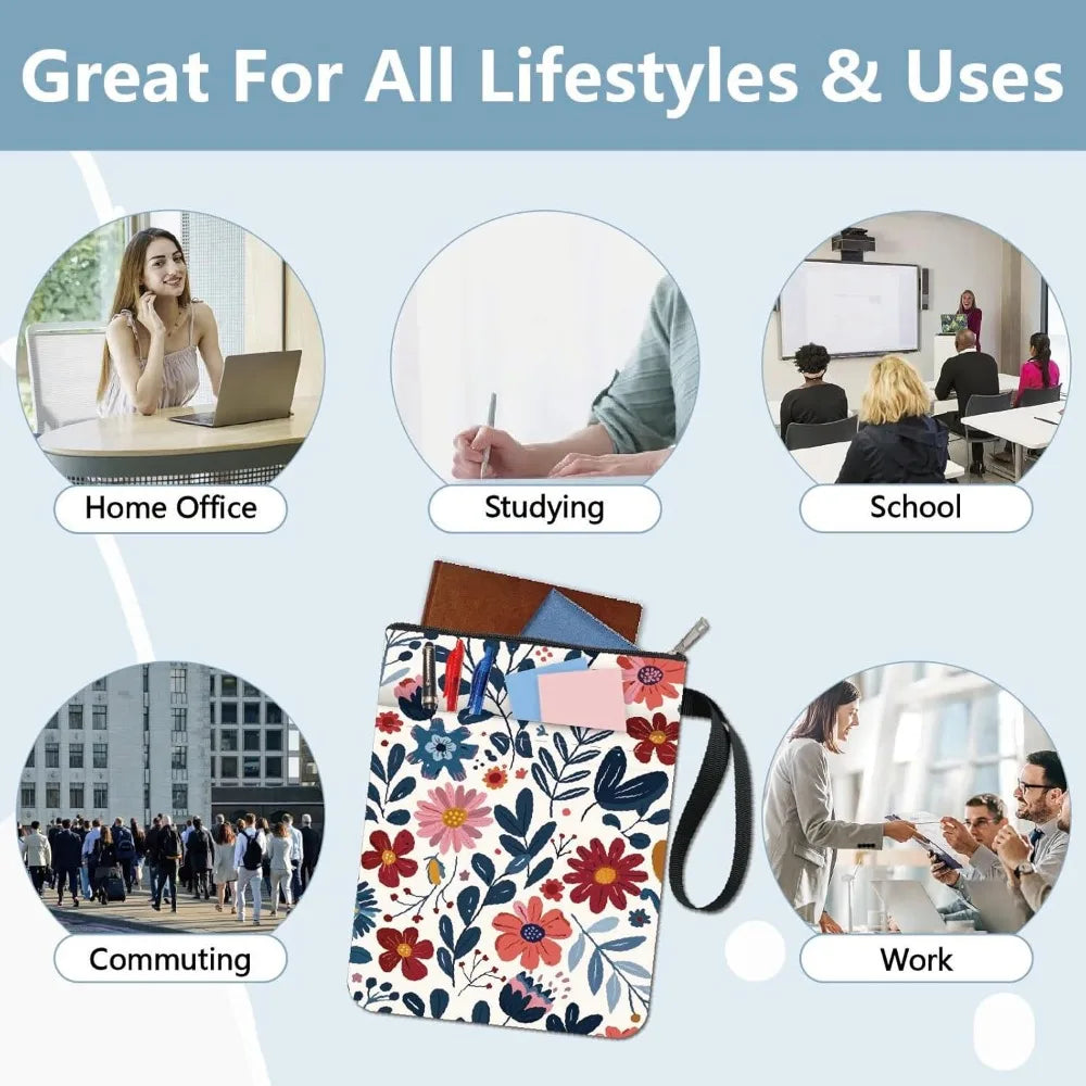 1pc Flower Book Sleeve Leaves Book Protector Plant Book Covers for Paperbacks Washable Fabric Cloth Book Cover with Zipper