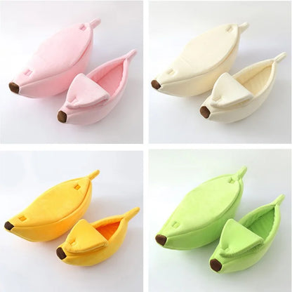 Cute Cats Beds Deep Sleep Comfort In Winter Bed Banana Shape for Cat's House Products Pets Creative Indoor Small Cat Dog Beds