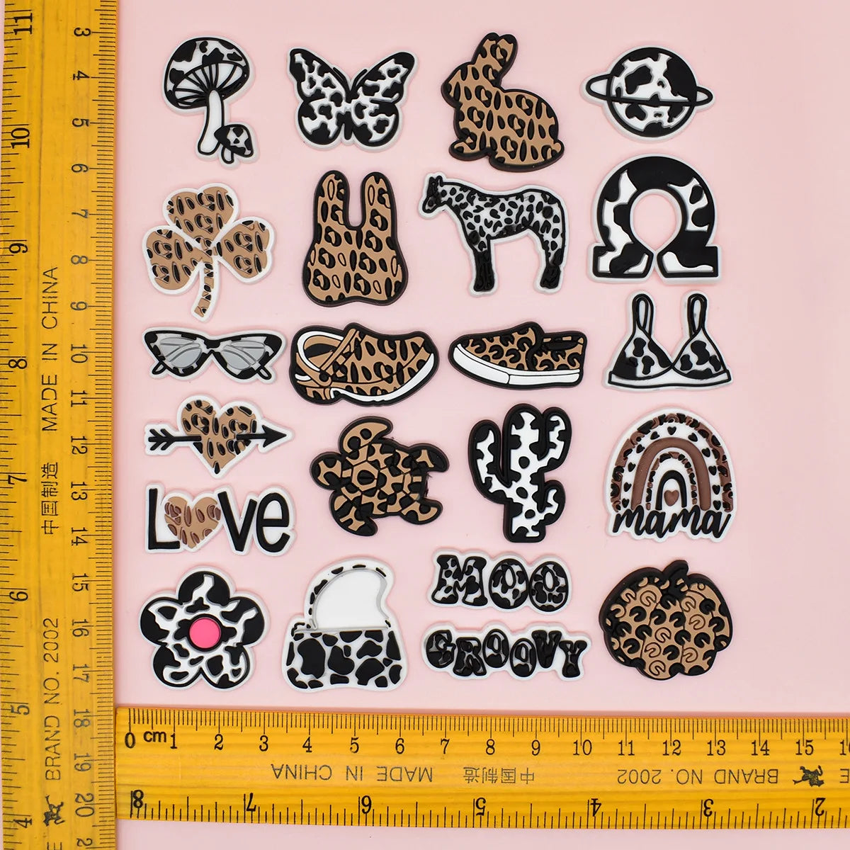 Leopard Print Shoe Charms for Crocs Pin Accessories Decoration Bracelet Wristband PVC Pin Women Party Gifts