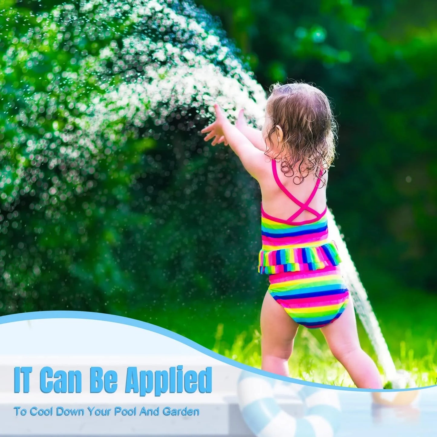 Pool Fountain Dual Spray Water Fountains for Above Ground/Inground Pools 2-in-1 Adjustable Waterfall Pool Sprinkler Fountain