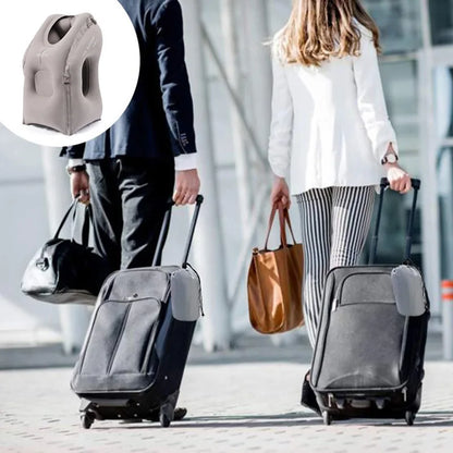 Inflatable Travel Pillow Travel Accessories For Long Haul Flights,Cars,Buses,Trains,Office Napping Sleeping Gray