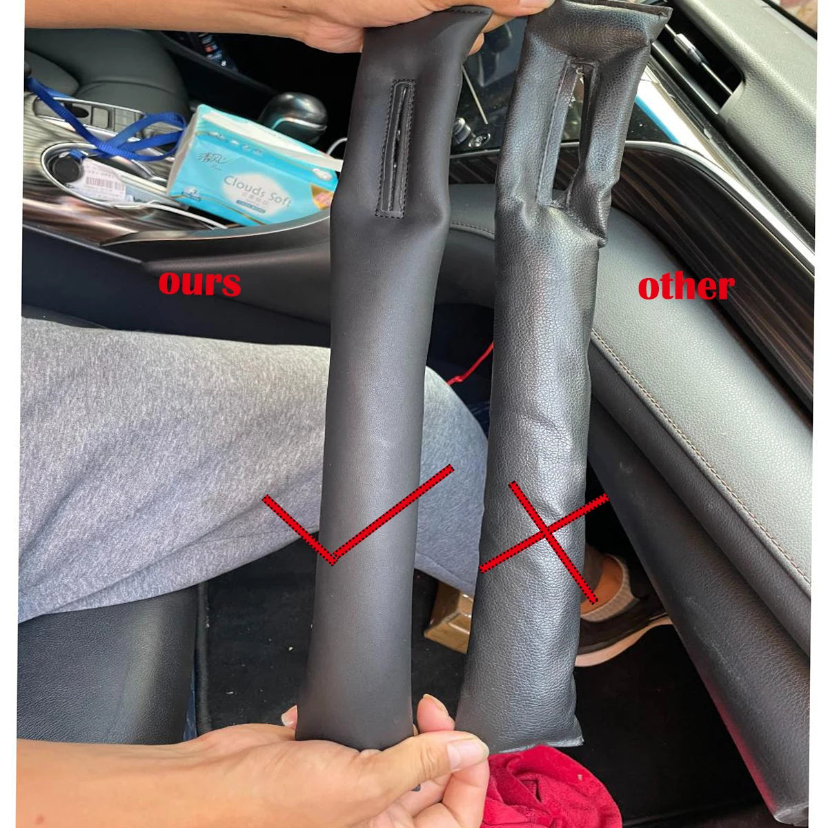 Microfiber leather Car Seat Gap Fillers - Fit For Suvs, Trucks & Cars | Leak-Proof & Dirt-Resistant | Easy Clean