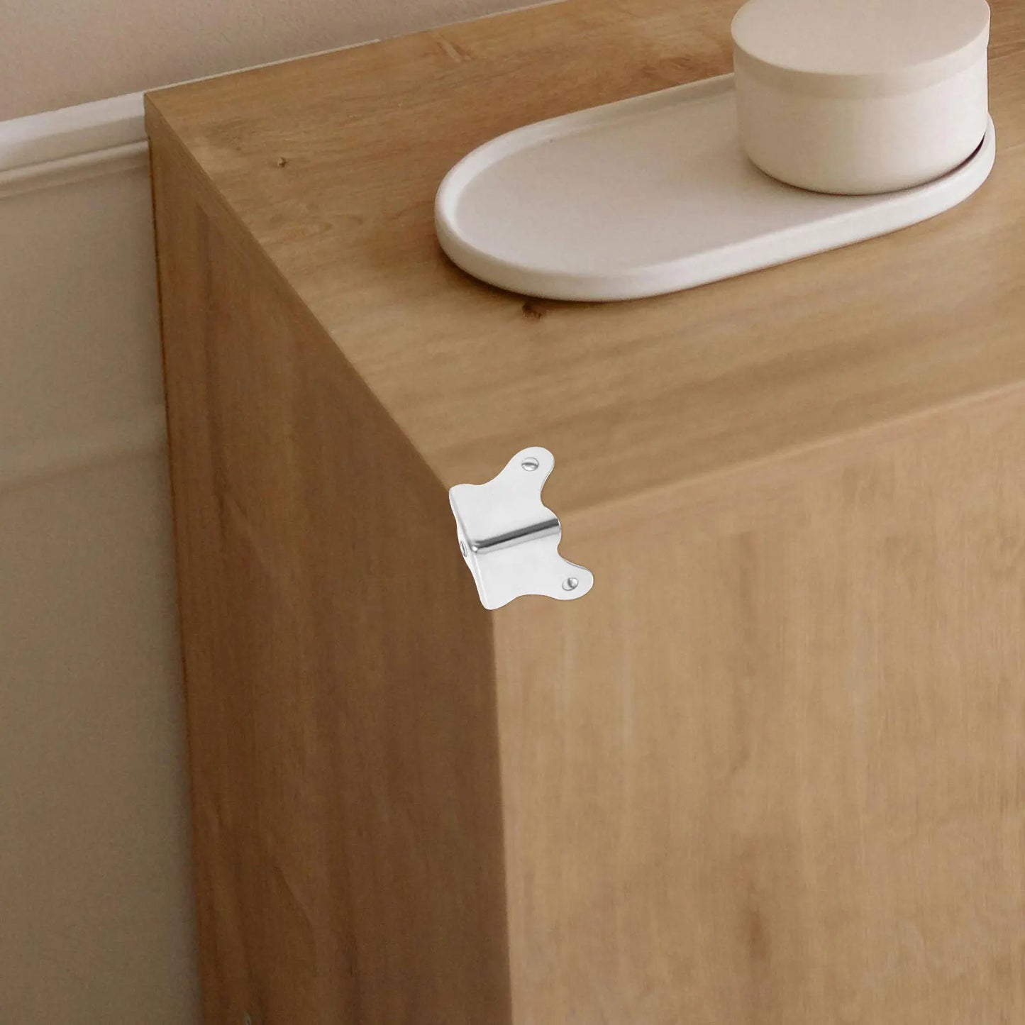 4pcs Stainless Steel Corner Protectors 30x30x0.8mm Metal Guards for Furniture Kitchen Cabinets Decorative Box Corners Wooden