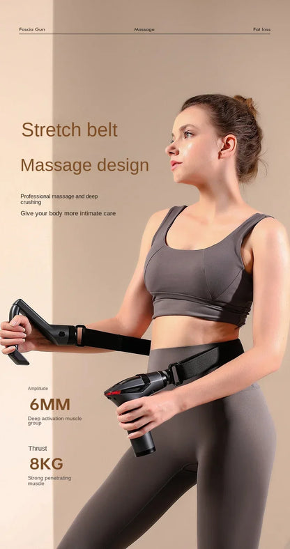 Portable Extended Handle Muscle Deep Tissue 3 in 1 Fascial Percussion Massage Gun Neck and Shoulder Back Vibration Massage Gun