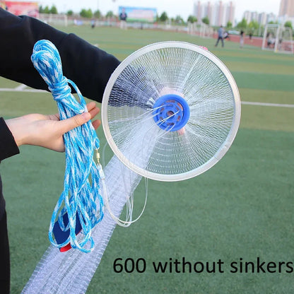 Lawaia Hand Cast Net Easy To Cast Net Aluminum Ring Without Sinkers 1.8-7.2m Diameter Fishing Cast Net Rotary Net Fishing Net