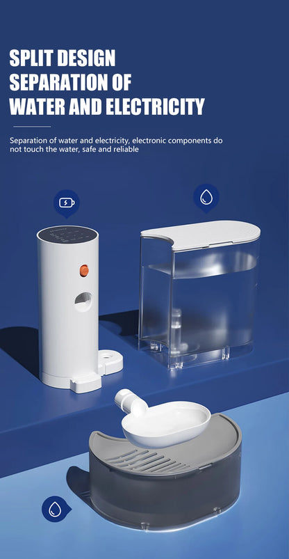 Cat Water Fountain, Automatic Pet Water Dispenser for Puppy, Rechargeable Wireless Cat Drinker No Need Filter, Cat Accessories