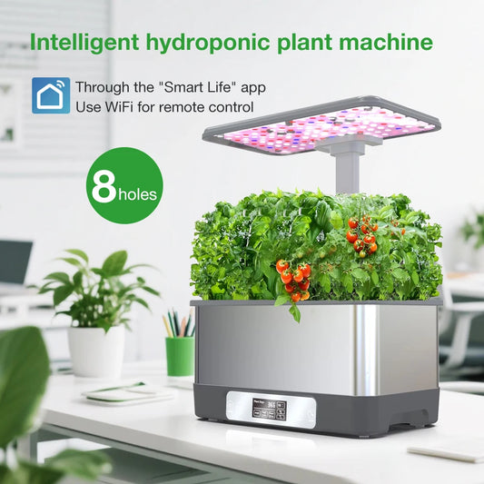 8 Pods Hydroponics Growing System Herb Garden Kits Indoor Adjustable Height Automatic WIFI Intelligent Hydroponic Planter