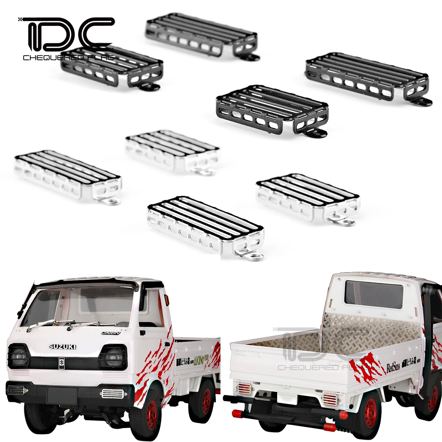 for WPL D12 Truck 3D Metal Lamp Cover Headlight Front & Rear Light Guard 1/10 RC Trailer Remote Control Car Spare Part Upgrade