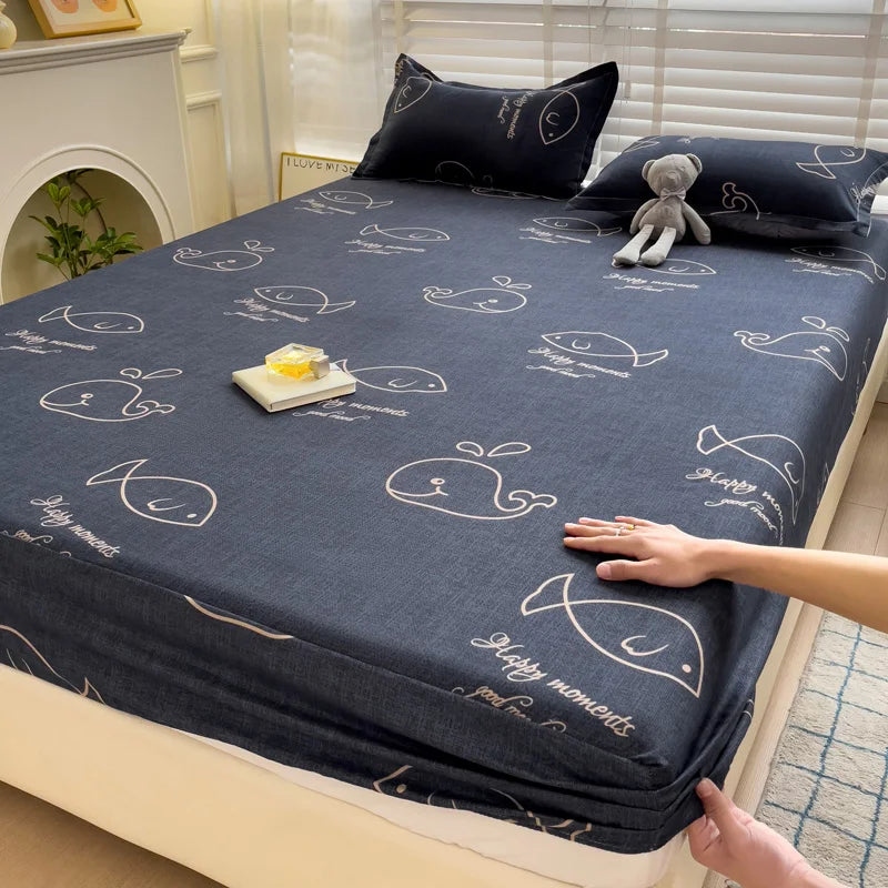 Bed Sheets Cute Animals Fitted Sheet Non Slip 침대패드 Bedspread With Elastic Band Mattress Cover (no Pillowcase) Double Bed Sheets