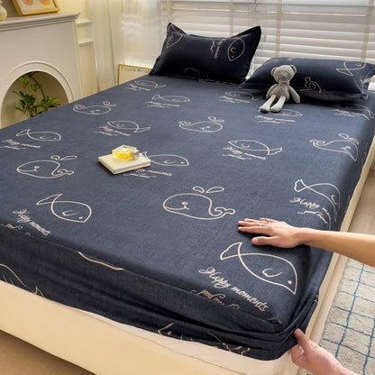 Bed Sheets Cute Animals Fitted Sheet Non Slip 침대패드 Bedspread With Elastic Band Mattress Cover (no Pillowcase) Double Bed Sheets