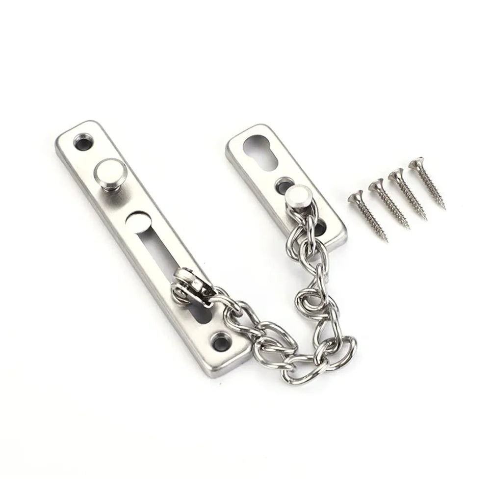 Door Chain with Lock Door Lock Bolt Chain Kids Safety Security Home Latch Buckle Guard Lock Anti-Theft Hotel Hardware Accessorie