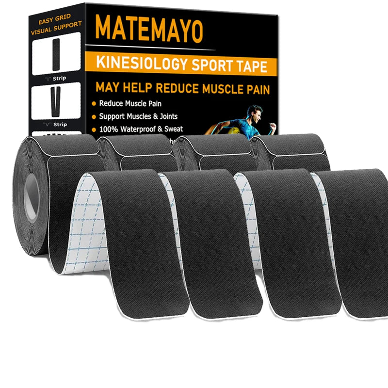 4 Rolls Kinesiology Tape Pro Athletic Sports Tape 80 Precut Strips Sports Waterproof Breathable Latex Free Elastic Sports Tape