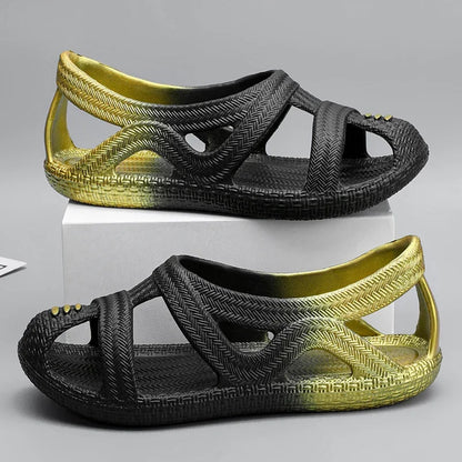 Sandalias Hombre Verano Sandals Men's New Summer Non-Slip Anti-Odor Hollow Breathable Outdoor Casual Flat Beach Shoes