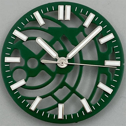 NH70 NH72 29mm black white green blue Hollowing Out Watch Dial and Hand Set green luminous Fit  NH70 NH72  Movt
