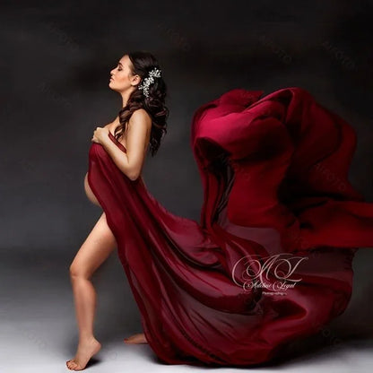 Maternity Photography Props DIY Cloak Dress Chiffon Fabric Simple Modeling Studio Photo Background Long Flying Dress for Photos