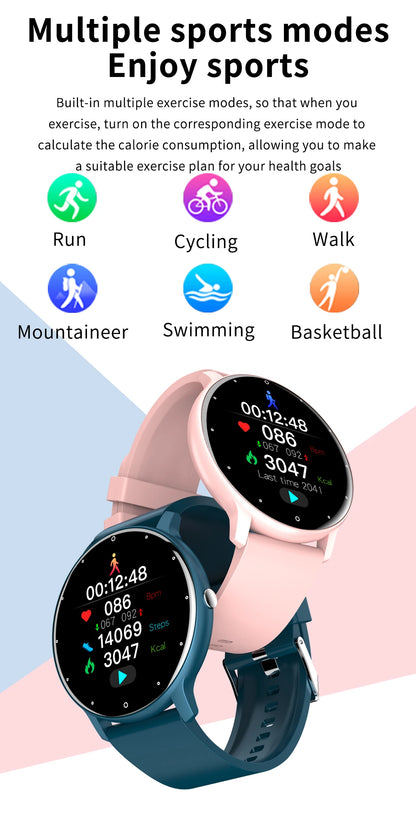 Fashion Men's Smart Watch Full Touch Screen Sports Fitness Tracker IP68 Waterproof Bluetooth Smartwatch for Men Women Smartphone