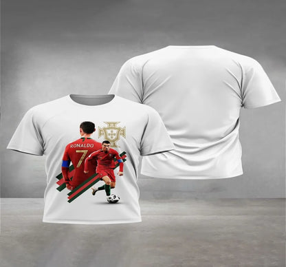 2025 Summer new Kids 3D Soccer apparel CR7 Men's Outdoor Apparel Boys & Girls T-shirts Kids T-shirts ages 5-14