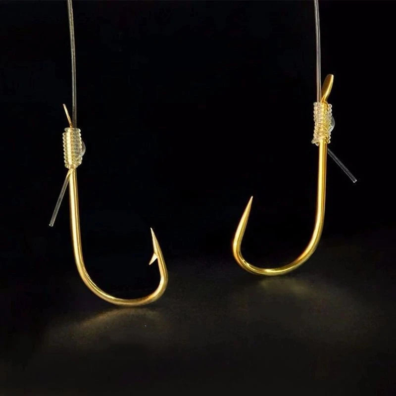 Double Hook Link Sub-line Crucian Carp Fishing Hooks Barbed Fish Hook Set with Fishing Line Fish Gear Anzuelos De Pesca Mar