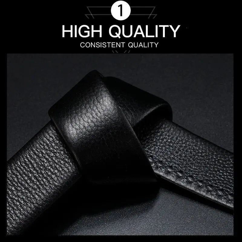 Men Leather Belt Metal Car Automatic Buckle Work Belt High Quality Men 120cm Leather Belt Business