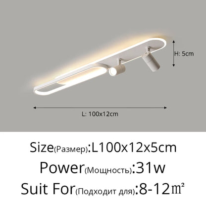 LED Ceiling Lights With Spotlights Minimalist Track Lights for Bedroom Lobby Dining Room Hall Corridor Long Strip Ceiling Lamps