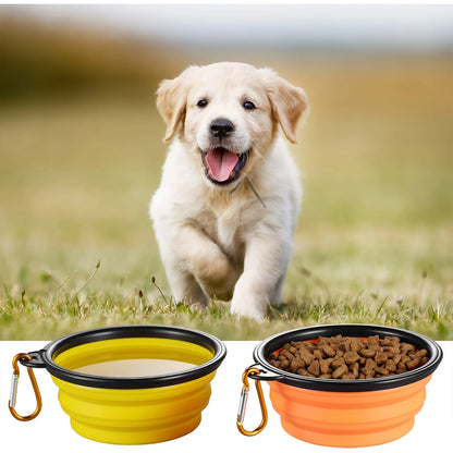 350ML Foldable Silicone Pet Bowl - Travel Bowls for Outdoor Camping - Portable, Collapsible, Lightweight, Space-Saving, Easy-to-
