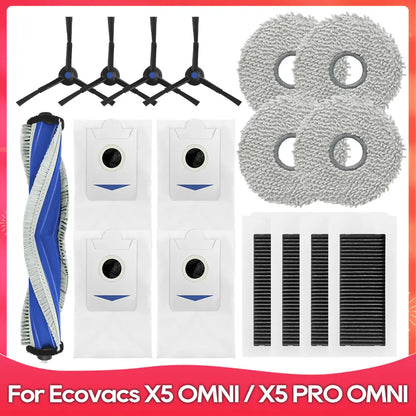 Fit For ( ECOVACS X5 OMNI / X5 PRO OMNI ) Part Accessories Main Side Brush Filter Mop Cloth Dust Bag Robot Vacuum Cleaner Kit