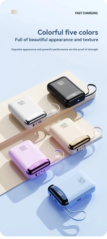 120W Power Bank With Charging Cables 100000mah Large Capacity Portable External Battery For Multi Phones Emergency Supply
