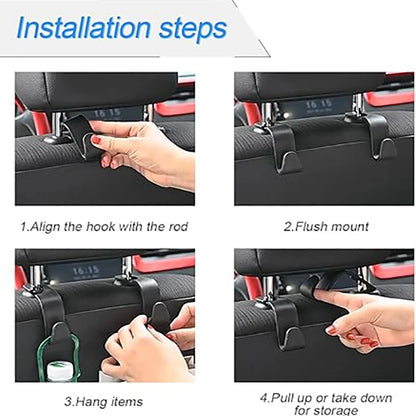4/2Pcs Universal Auto Seat Headrest Hook Storage Hanger Car Hooks Back Seat Organizer Holder Clip Car Interior Accessories