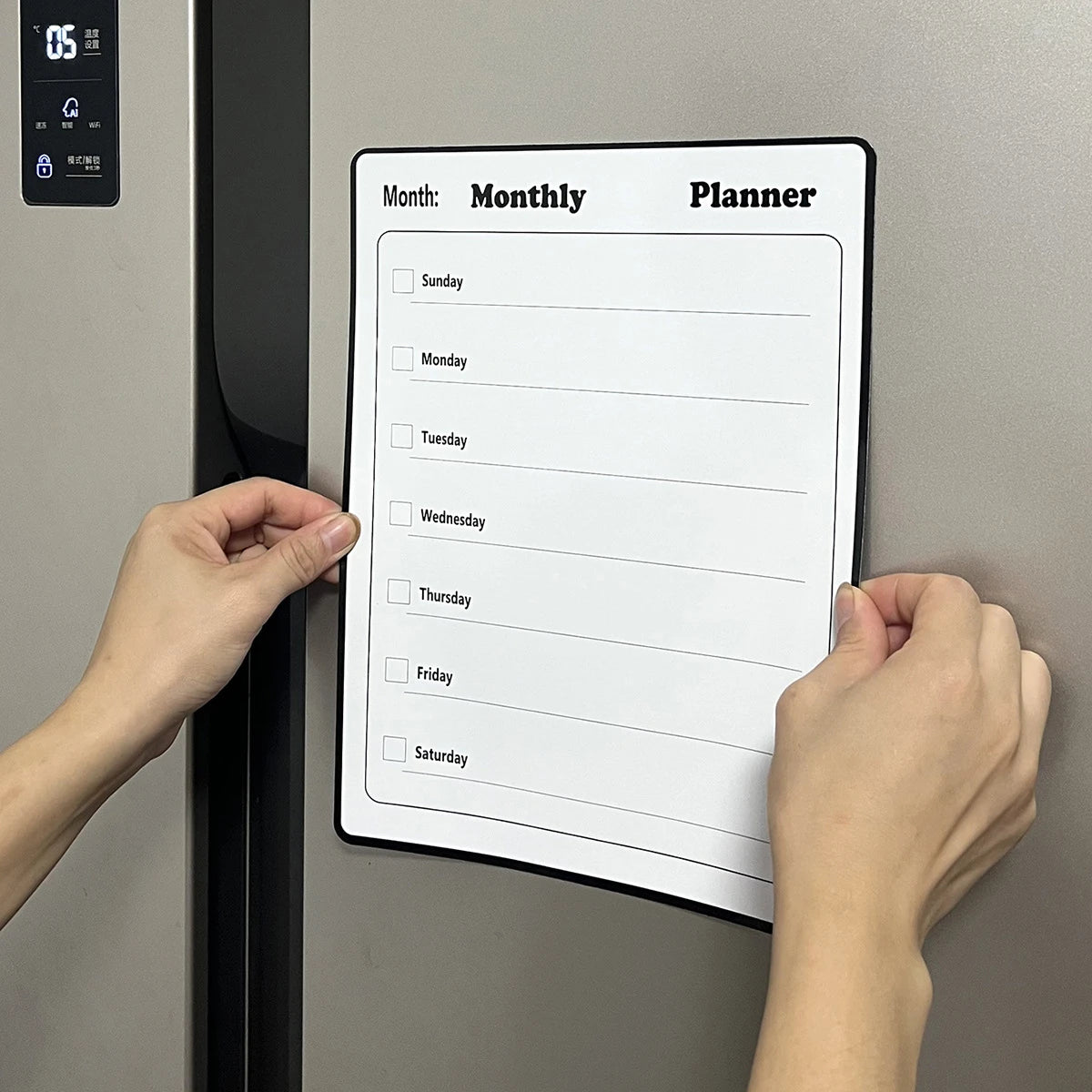 A refrigerator magnet ,monthly and weekly planner, magnetic calendar sticker, soft magnetic note sticker, message board