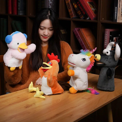 Stuffed Plush Animals Toys Hand Finger Puppet Kawaii Dolls Educational Baby Toys Learning & Education Monkey Tiger Children Gift