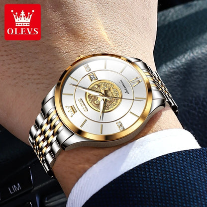 OLEVS brand watch Xianglong relief fully automatic mechanical watch men's watch men's watch 6693
