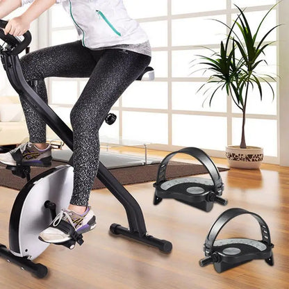 Exercise Bike Pedals 9/16 Universal Bike Pedal With Straps Spin Exercise Bike Pedal Non-Slip For Leg Exercise Desk Pedal Bike