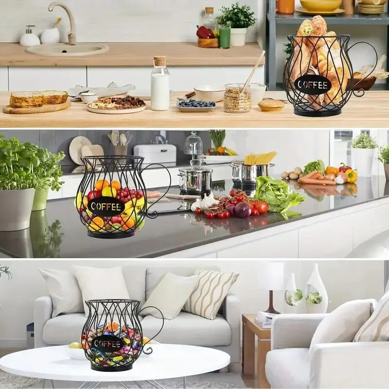 1pc Coffee Pod Holder Large Capacity Cup Coffee Pod Organizer Coffee Creamer Container Coffee Pod Storage Cup Mug Shape Coffee