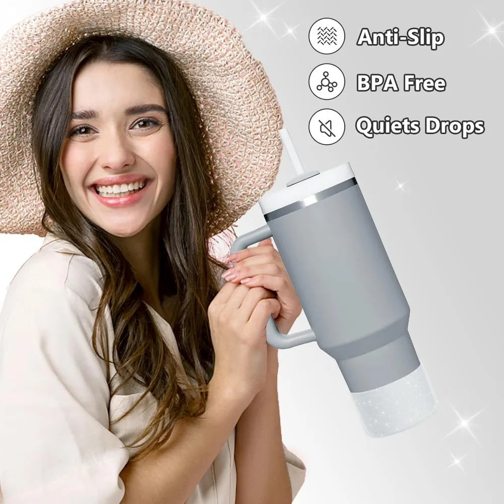 1pc Protective Bling Silicone Boot Sleeve Compatible with Tumbler 20-40oz & Hydro Flask Drinkware