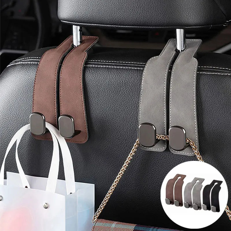 2 in 1 Car Hook For Car Rear Seat Back Hooks Headrest Hanger Clip Universal Double Hooks Holder Storage Car Interior Accessories