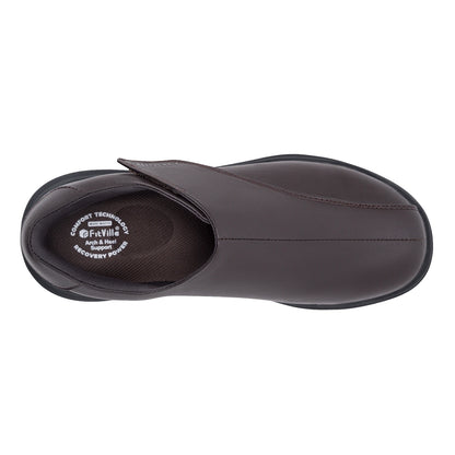 FitVille Men's Leather Shoes Diabetic Shoes Casual Oxford Shoes Adjustable Lightweight Formal Business Shoes for Swollen Feet