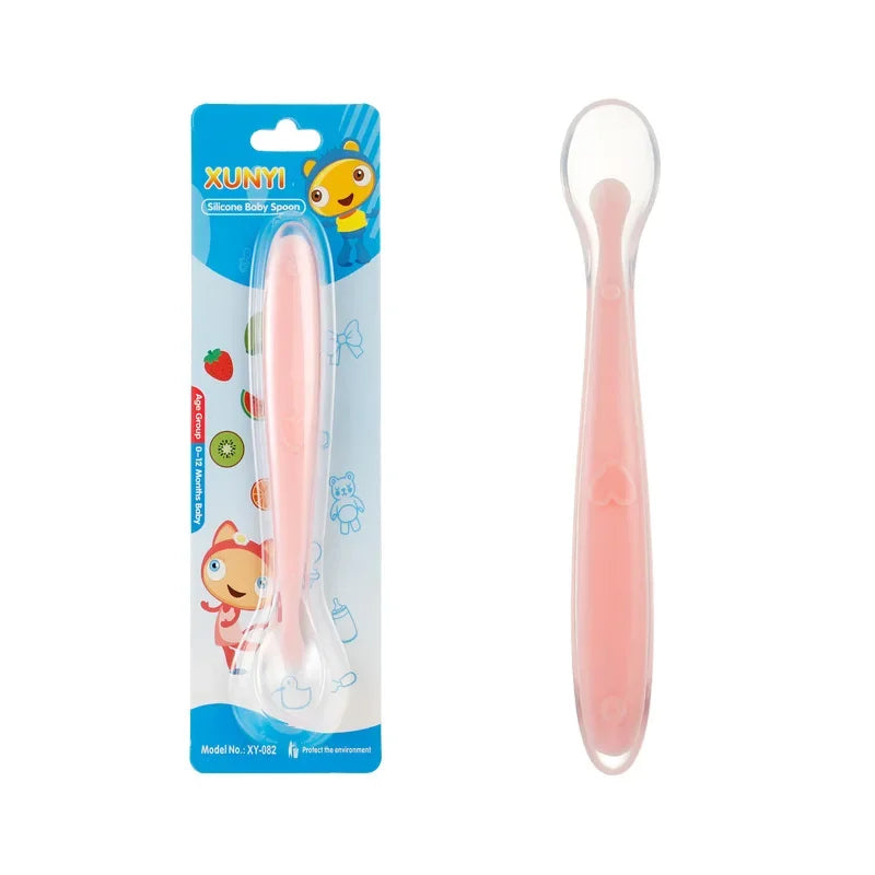 Baby Spoons Soft Silicone Toddler Complementary Food Feeding Training Spoon for Infants Soft Tip Spoon Children Stuff Tableware