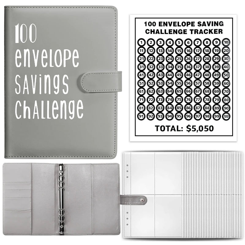 100 Envelope Cash Savings Challenge, Saving Challenge Envelop Book, Budget Envelope Financial Assistant, A5 Size Cash Binder
