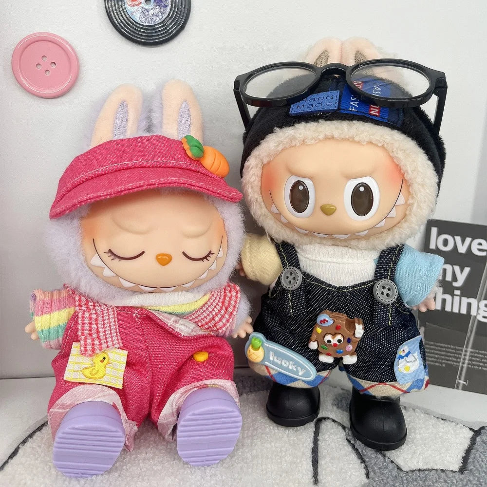 Labubu's Third-generation Baby Clothes, Labubu 3.0 Baby Clothes, Sitting Party Clothes, Blind Box Clothes, 17cm