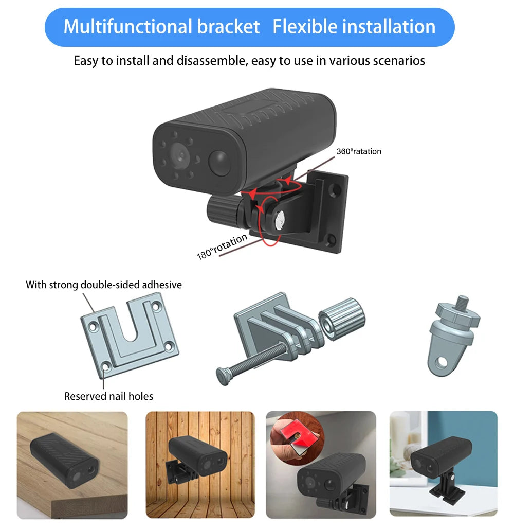 Mini Smart Home Security Camera Indoor Wireless WiFi Remote View Outdoor waterproof Camera Human Detection Sleep standby