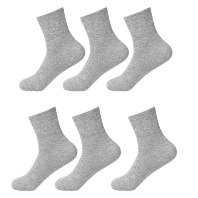 3Pair Comfortable No Elastic Diabetics Socks Men Women Loose Wide Mouth Socks Casual Solid Color Cotton for Aduts Teenagers
