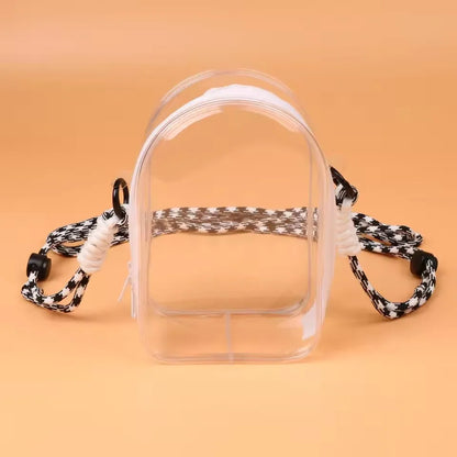 Labubu Protect Case Labubu Sitting Party 15cm Cotton Doll Shoulder Pain Bag PVC Storage Bag Labubu Walk Bag Dustproof