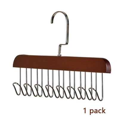 1/2/3pcs wooden new multifunctional hook hanger, bra strap storage, including 8 hooks, suitable for home and dormitory use