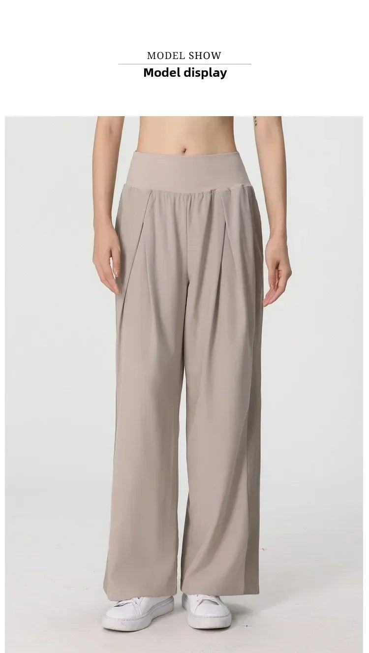 Yoga Pants Women's Loose Running Casual Pants Spring Summer Breathable Wide Leg Flare Outer Wear Sweatpants